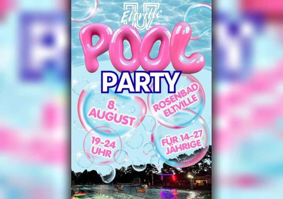 Poolparty im Rosenbad Eltville am 8. August für Jugendliche und junge Erwachsene Poolparty im Rosenbad Eltville am 8. August für Jugendliche und junge Erwachsene